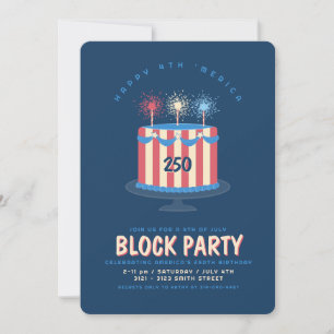 Buurtfeest Amerika 250 Verjaardagstaart Kaart