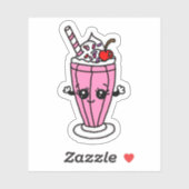 Buvard de lait fraise Cartoon Autocollant (Feuille)