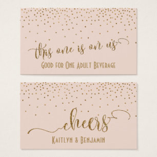 Buvez des billets, Gold Confetti sur Blush Pink