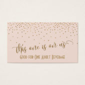 Buvez des billets, Gold Confetti sur Blush Pink (Devant)
