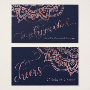 Buvez des billets, Rose Gold Mandala sur Navy Blue