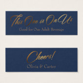 Buvez des billets, Slim, Elegant Gold Script sur N (Devant & derrière)