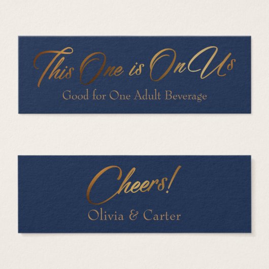 Buvez des billets, Slim, Elegant Gold Script sur N (Devant & derrière)