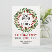 Buvez et soyez Joyeux Noël Invitation (Debout devant)