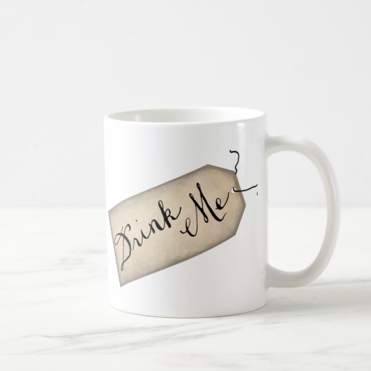 Buvez-moi Papier Vintage Tag Mug (Droite)