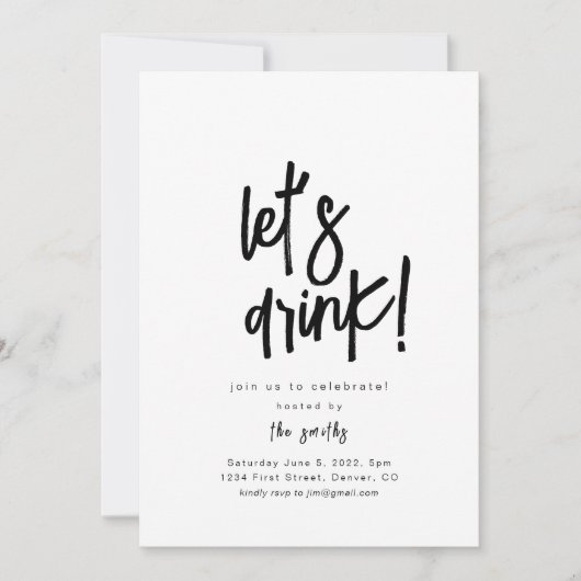 Buvons une invitation de fête (Devant)