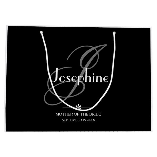 Buwmoeder van de bride Gift Elegant Monogram Groot Cadeauzakje (Achterkant)