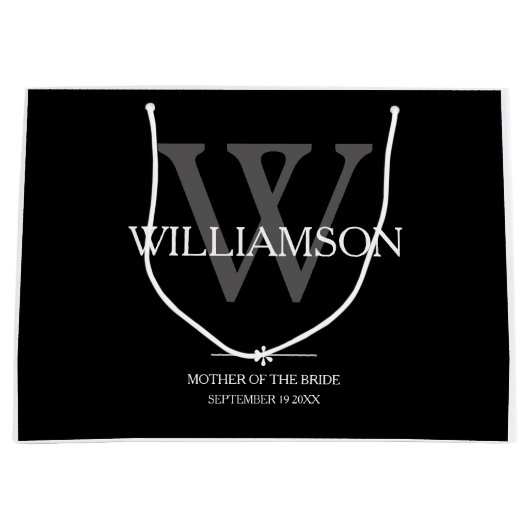 Buwmoeder van de bride Gift Monogram Elegant Groot Cadeauzakje (Voorkant)