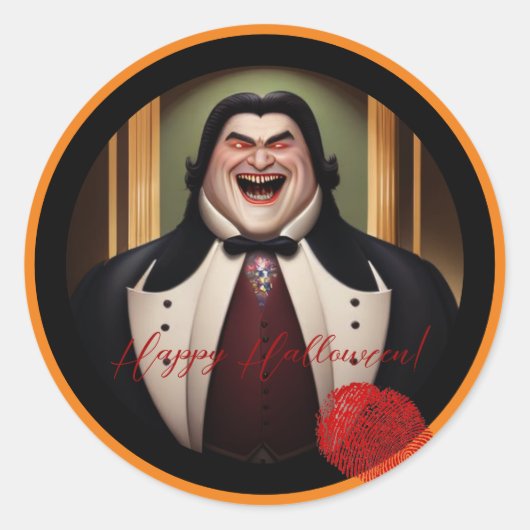 Buxom Count Dracula Halloween Sticker (Voorkant)