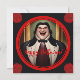 Buxom Count Dracula Happy Halloween Kaart
