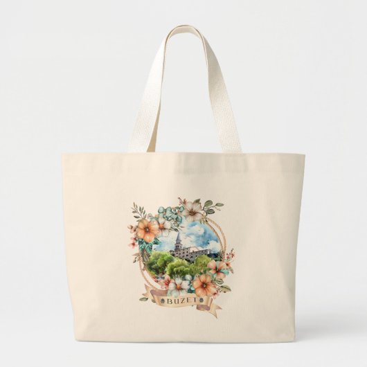 Buzet Croatia Grote Tote Bag (Voorkant)
