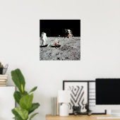 Buzz Aldrin en Lunar Module op de maan Poster (Thuiskantoor)