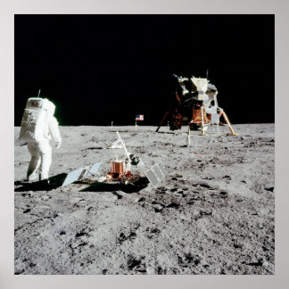 Buzz Aldrin en Lunar Module op de maan Poster