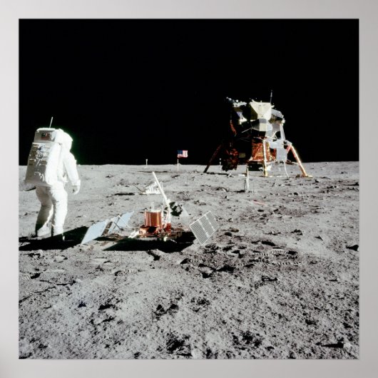 Buzz Aldrin en Lunar Module op de maan Poster (Voorkant)