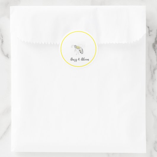 Buzz & Bloom Stickers - hand drawn bee design (Tas)