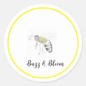 Buzz & Bloom Stickers - hand drawn bee design (Devant)