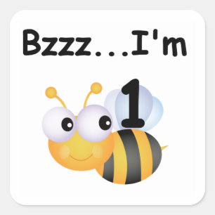 Buzz Bumblebee 1e Verjaardag T-shirts en geschenke Vierkante Sticker