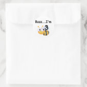 Buzz Bumblebee 3e verjaardag T-shirts en cadeautje Ronde Sticker (Tas)