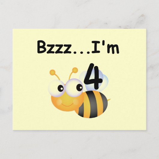 Buzz Bumblebee 4e Verjaardag T-shirts en geschenke Briefkaart (Voorkant)