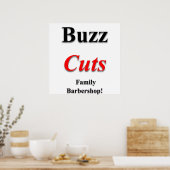Buzz Cuts Family Barbershop Poster Matte (Keuken)