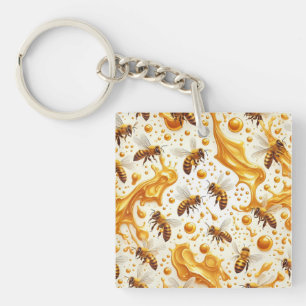 Buzz & Drip - Seamless 8K Honey Bee Pattern with G Sleutelhanger