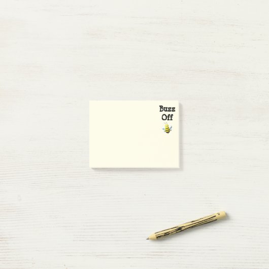 Buzz Off Bee Bumblebee Custom Text Post-it® Notes (Op bureau)