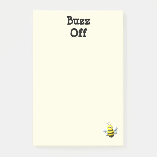 Buzz Off Bee Bumblebee Custom Text Post-it® Notes (Voorkant)