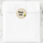 Buzz Off Bee Ronde Sticker (Tas)