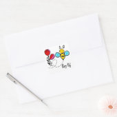 Buzz Off - Cute bee and flower Vierkante Sticker (Envelop)