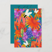 Buzz onder Blooms-Blauwgroen Grove_Dank u Bedankkaart (Voorkant / Achterkant)