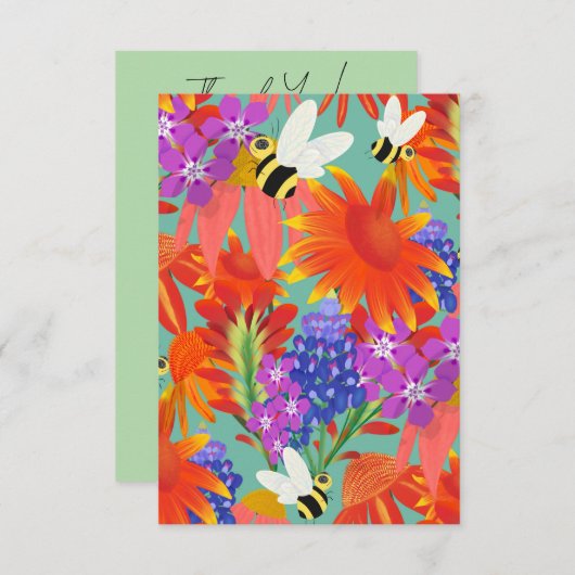 Buzz parmi les fleurs - Merci (Devant / Derrière)