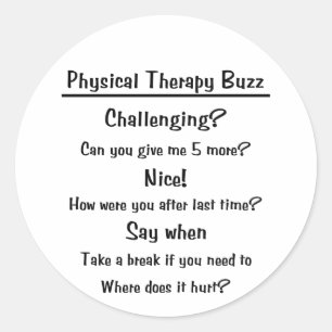 Buzz-Sticker voor fysiotherapie Ronde Sticker