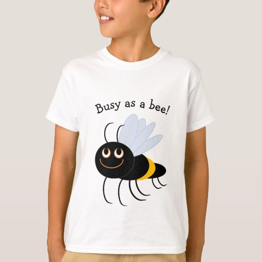 BuzzAboutBees Busy As A Bee Kid's T-shirt (Devant)