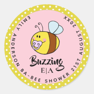 Buzzing Ba-BEE Baby shower Cute Bedankt voor je ko Ronde Sticker