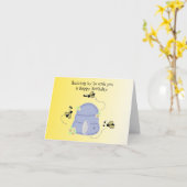 Buzzing Bee's Birthday Wishes Kaart (Gele Bloem)