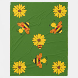 Buzzing bijen fleece deken