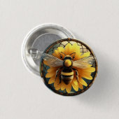 Buzzing Dreams: Sunflower Bee Dreamcatcher Ronde Button 3,2 Cm (Voorkant /achterkant)