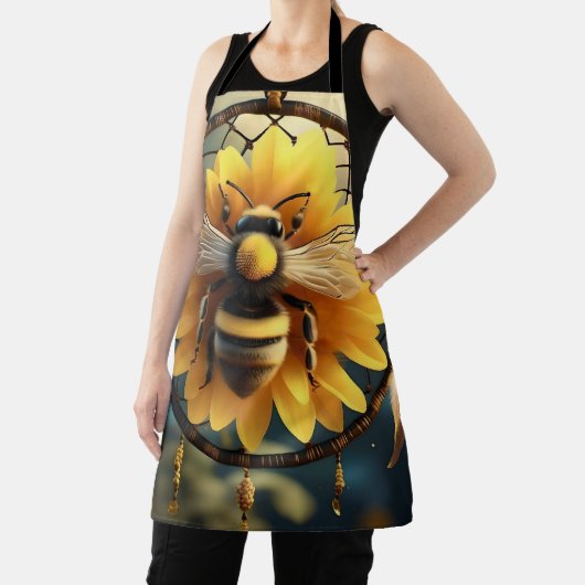 Buzzing Dreams: Sunflower Bee Dreamcatcher Schort (Insitu)