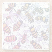 Buzzing with bees glazen onderzetter (Achterkant)