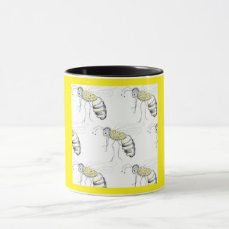 Buzzing with Style – Bee Illustration Ceramic Mug