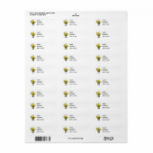 Buzzy Bee Return Address Lables Etiket (Full Sheet)