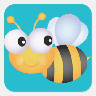 Buzzy Bee Vierkante Sticker