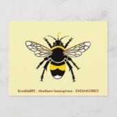 Buzzy graphic BEE -Wildlife -Insect - geel Briefkaart (Voorkant)
