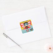 Buzzy Whimsy Vierkante Sticker (Envelop)