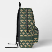 Buzzz- Elegant Gold HoneyBee Pattern op Donkergroe Bedrukte Rugzak (Links)
