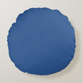 B'verblindd blauw (vaste kleur) rond kussen