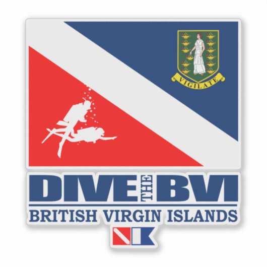 BVI duiken (sq) Sticker (Voorkant)