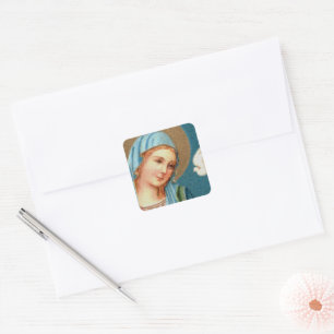 BVM & Heilige Geest uit Lippi's Onbevlekte Ontvang Vierkante Sticker