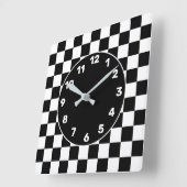 BW À damiers horloge murale Carré (Angle)