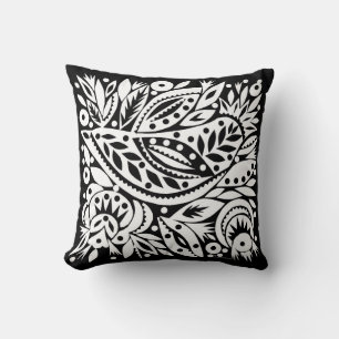 BW Bird Art Cutouts Reversibele Pillow Kussen